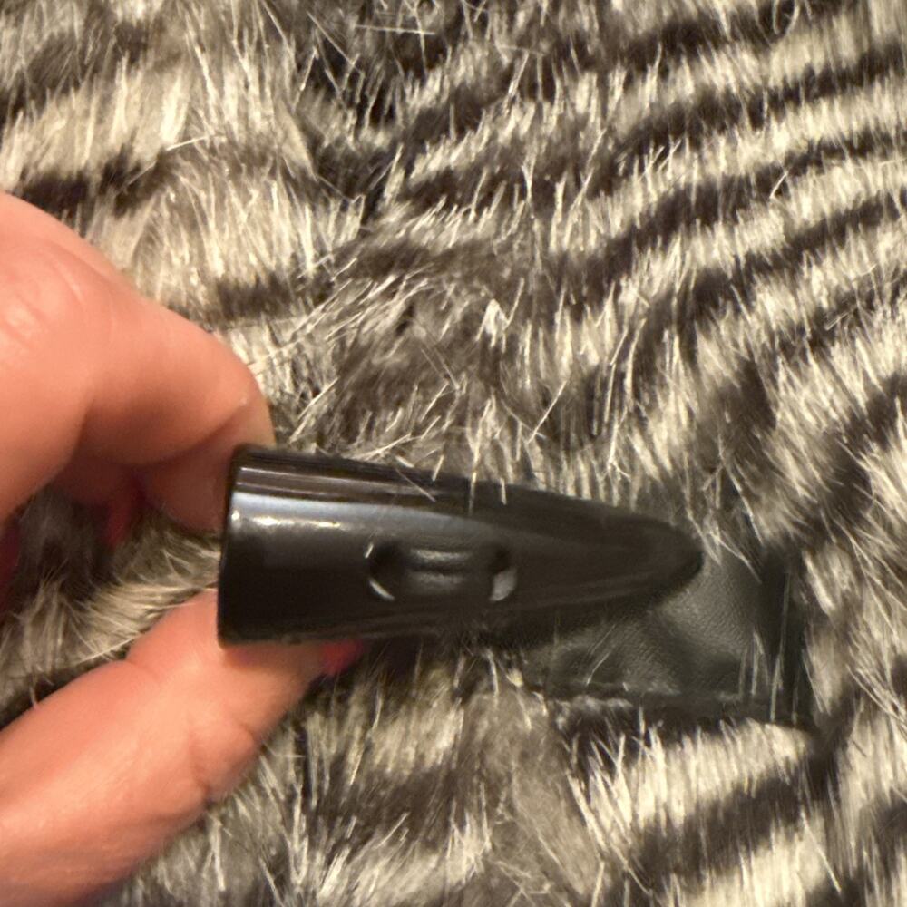 RACHEL ZOE Size Large Zebra Faux Fur Toggle Close Coat Jacket - Picture 7 of 11
